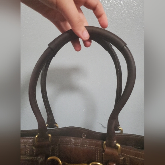 Coach Hamptons Brown Pebbled Leather Tote - Picture 6 of 9